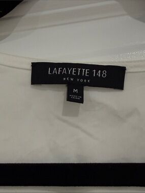 Lafayette 148 New York White Top with Black Trim